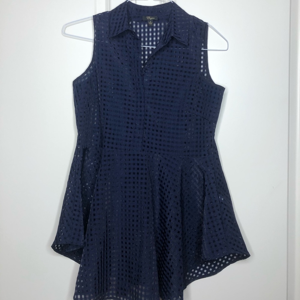 Blue Peplum Top